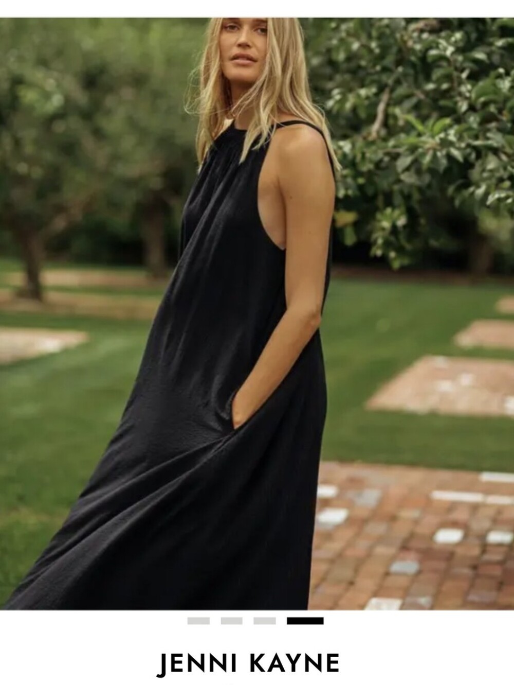 Jenni Kayne Drift Dress Black Halter Maxi Sleeveless Silk Blend  NWT - Picture 3 of 14
